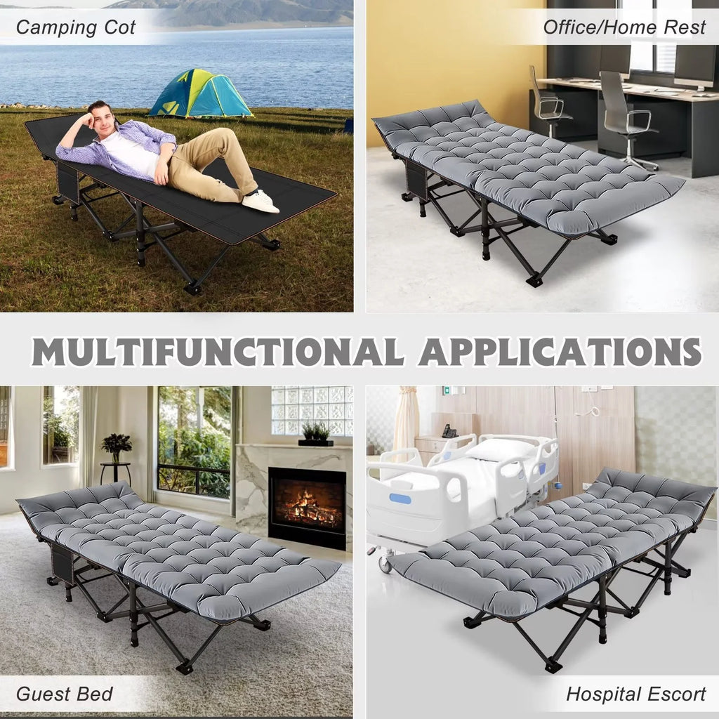 2 Pack Oversized Portable Folding Bed with Mattress and Carry Bag T881926