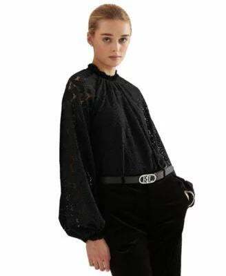 Black Paisley Lace Blouse P92163