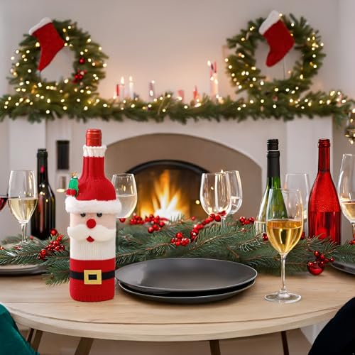 2pcs Christmas Sweater Wine Bottle Cover F4239