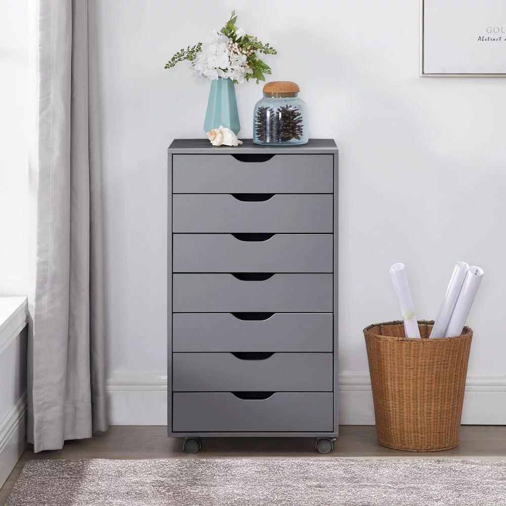 White 7 Drawer Dresser S689