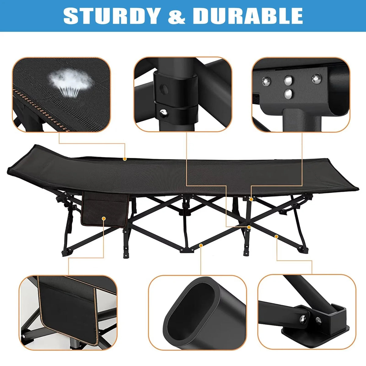 2 Pack Oversized Portable Folding Bed with Mattress and Carry Bag T881926
