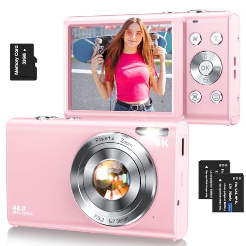 4K 48MP Compact Point and Shoot Digital Camera with 32GB Card W2530