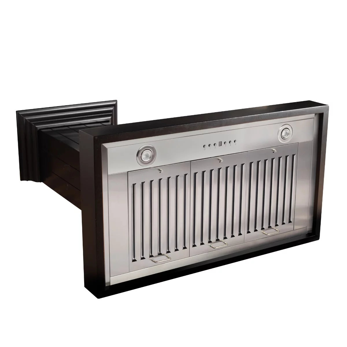 30 in. Black Wooden Wall Mount Range Hood G947