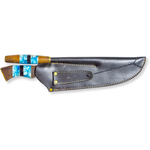 10-inch Stainless Steel Knife Set with Sharpener in Blue K66709