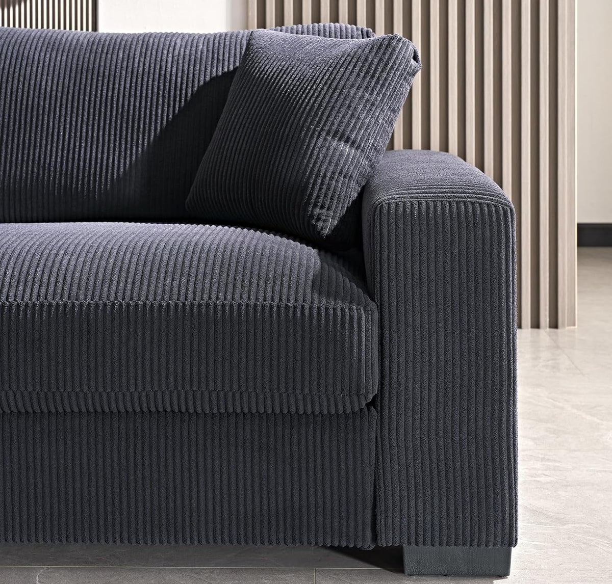 Corduroy 3 Seater Sofa with 2 Toss Pillows X276755