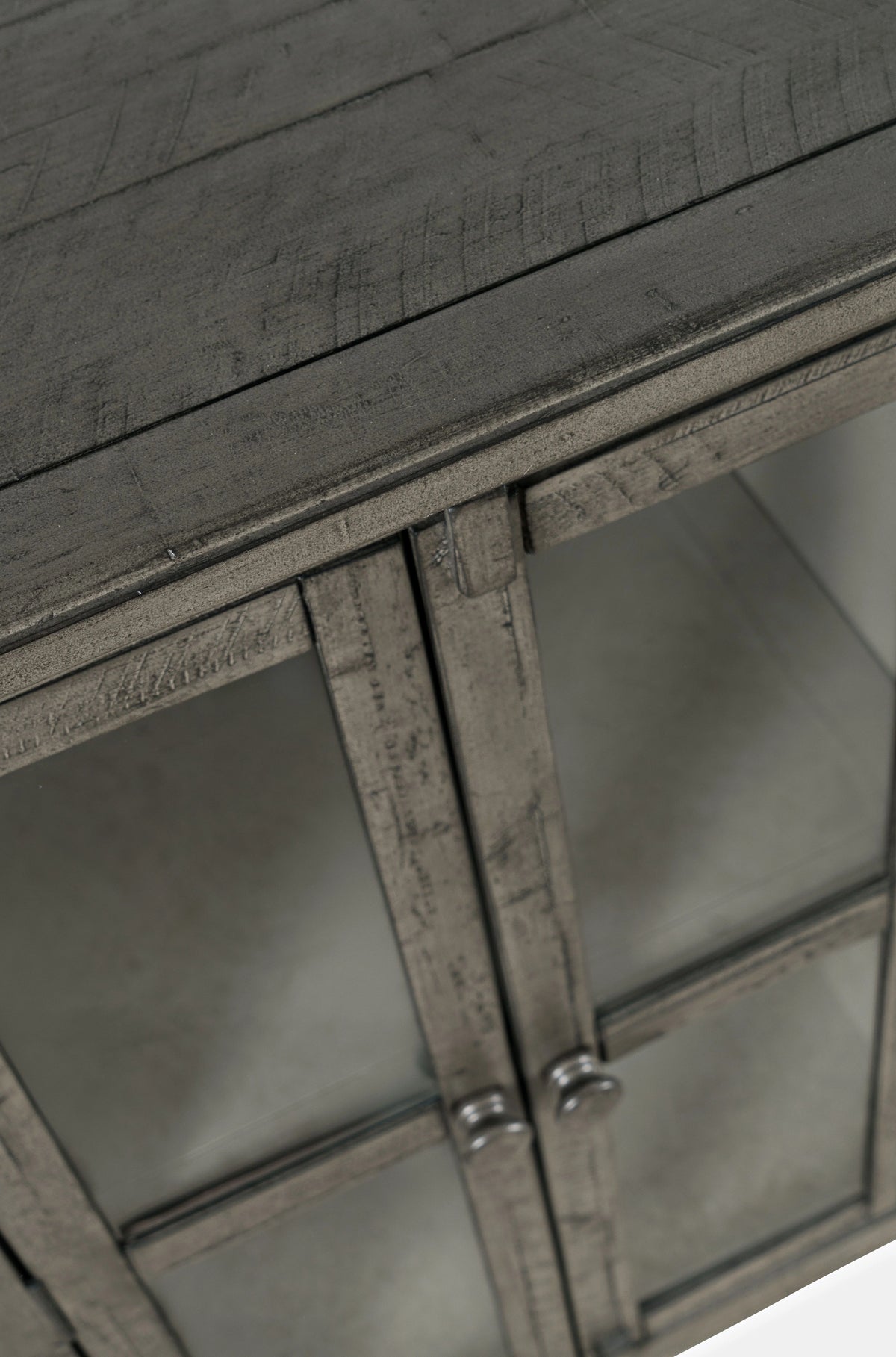 70" Distressed Acacia Six-Door Accent Cabinet N513698