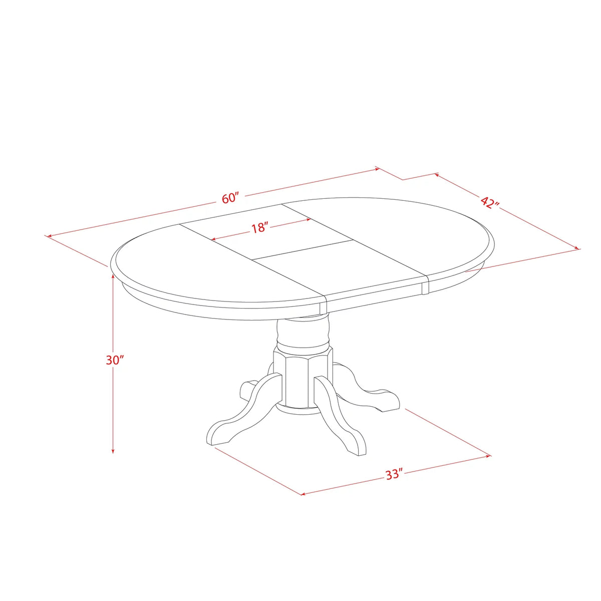 5 Piece Pedestal Oval Dining Table Set with Microfiber Seat Chairs N274