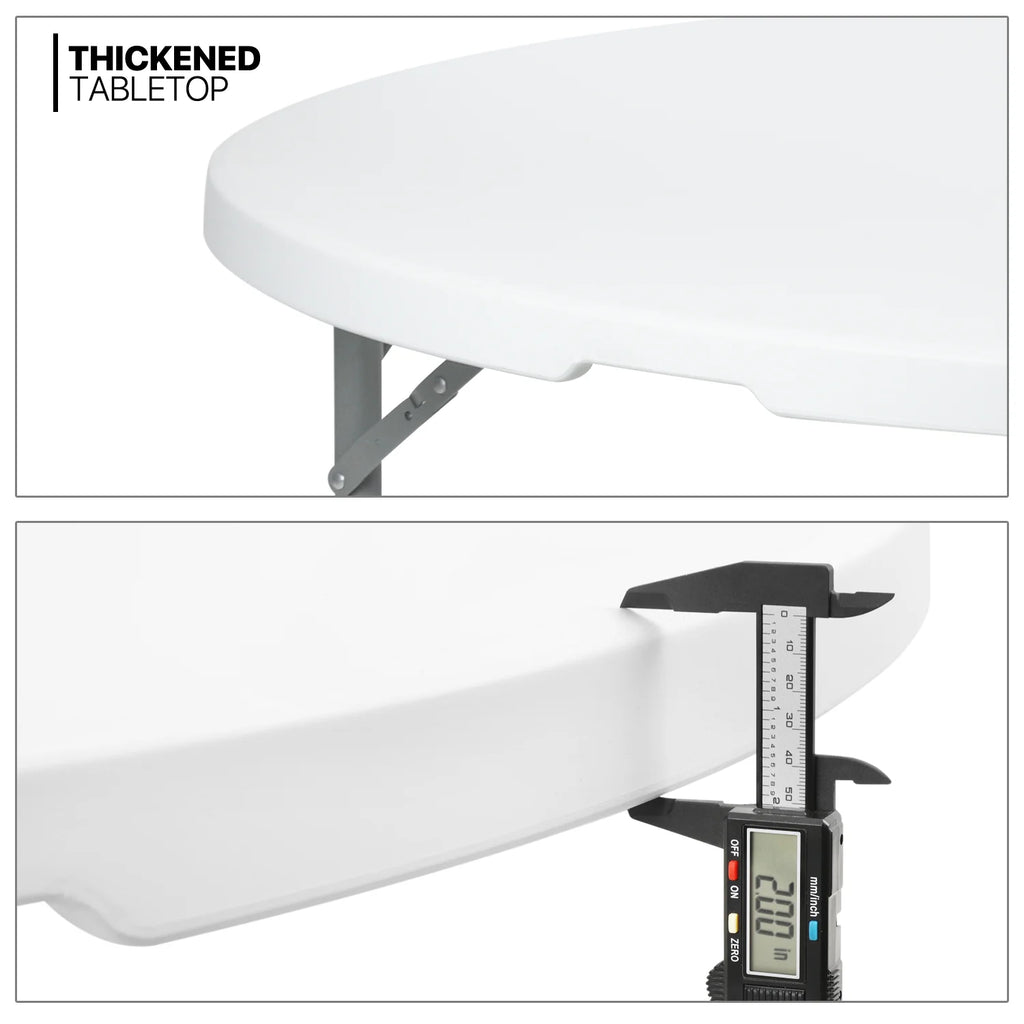 4Ft White Plastic Foldable Table Set of 5 B80418