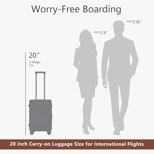 20 Inch Hardside Lightweight Carry on Luggage with Spinner Wheels and TSA Lock U942971