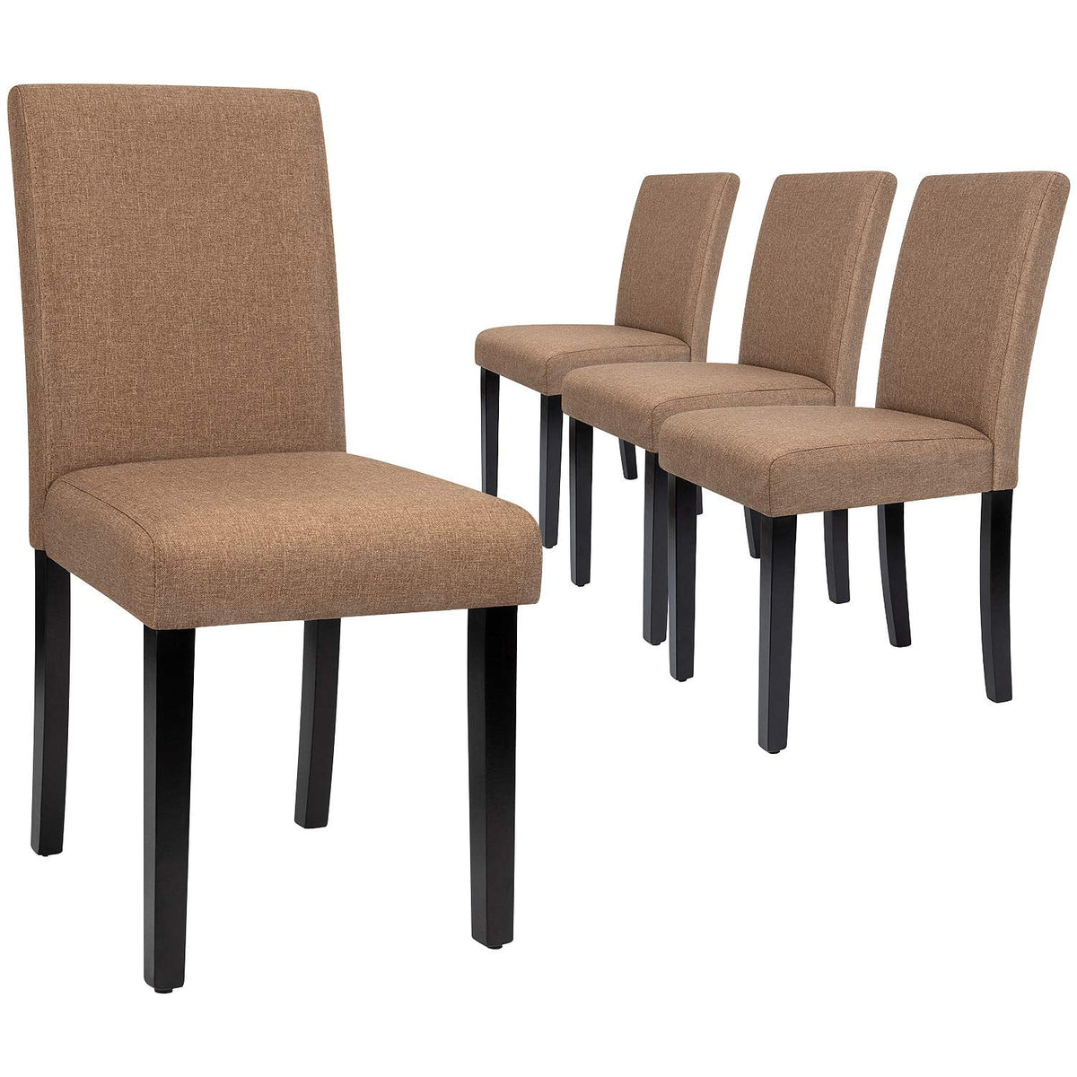 Set of 4 Upholstered Dining Chairs with Wood Legs V100