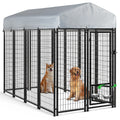 8x4x6 FT Outdoor Dog Kennel with Rotating Dog Bowl O992827