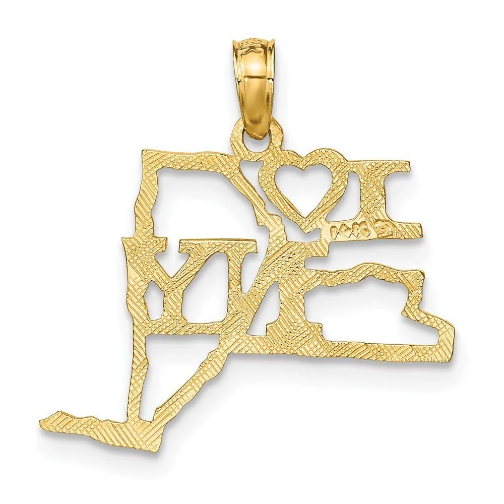 14k Yellow Gold New York State Pendant B328