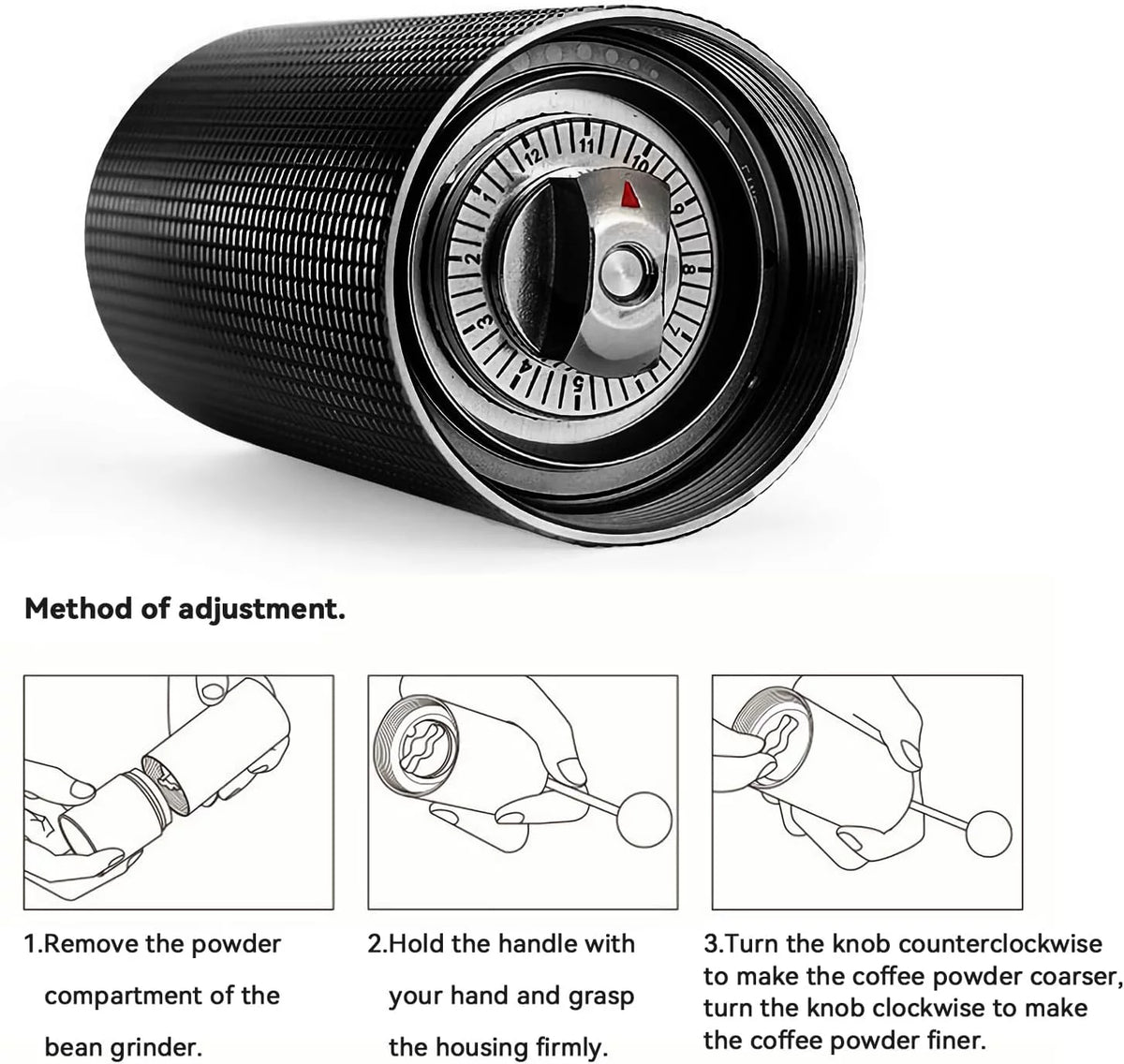 Portable Stainless Steel Burr Coffee Grinder A5143