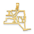 14k Yellow Gold New York State Pendant B328
