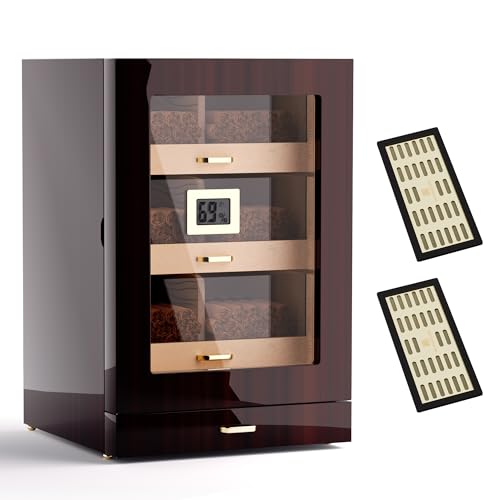 Cigar Cabinet Humidor with Accessory Drawer, Crystal Humidifiers, Lock & Keys and Spanish Cedar Lining T53557