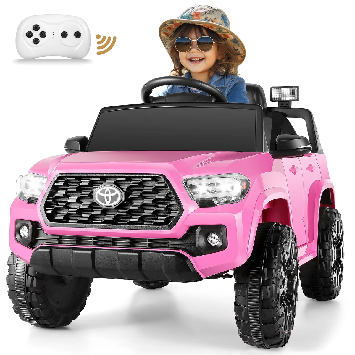 12V Battery Powered Electric Ride on Car Truck with Remote Control, Pink C7312