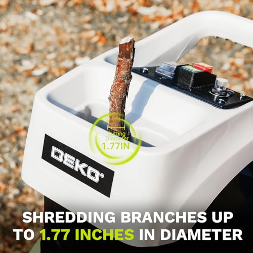 15-Amp Wood Chipper Shredder 2800W 1.77-Inch Leaf Mulcher with 50L Bag G9006