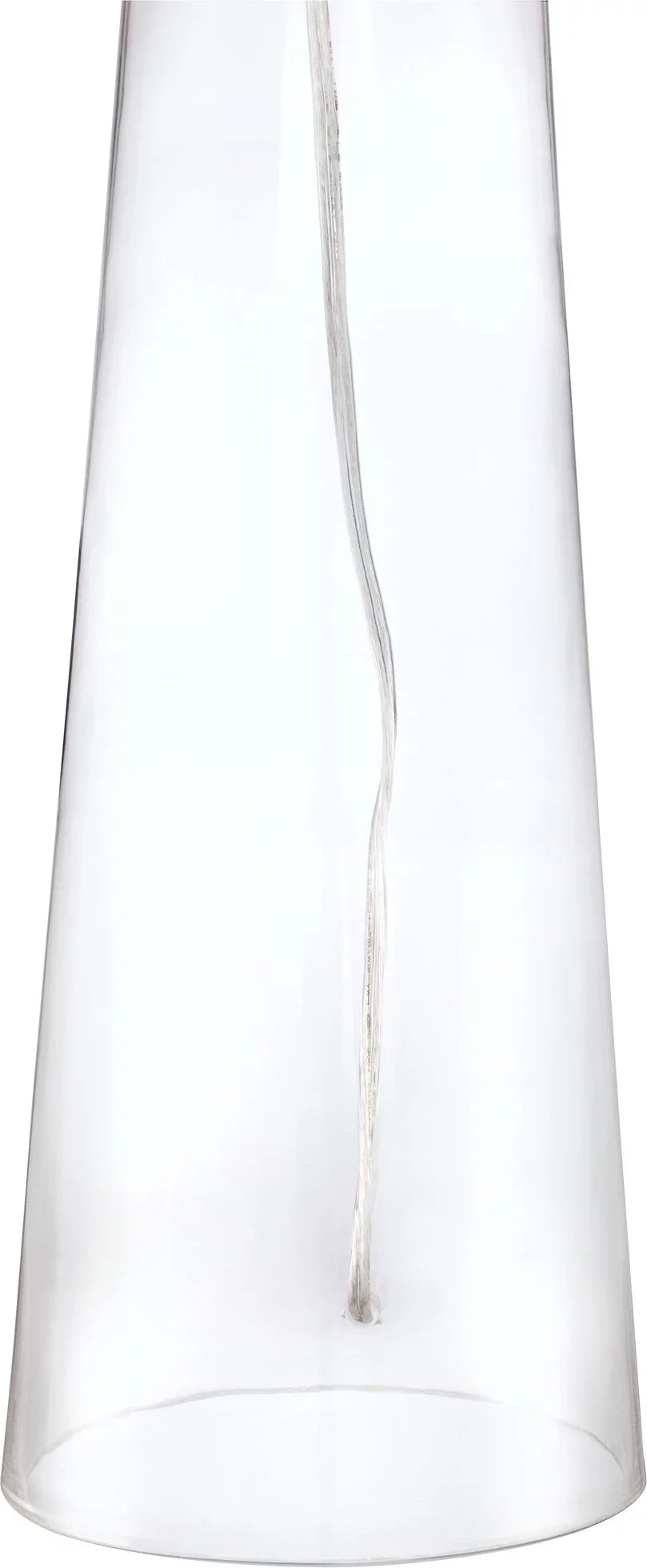 30" Tall Clear Glass End Table Lamp with White Shade P97657