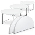 4Ft White Plastic Foldable Table Set of 5 B80418