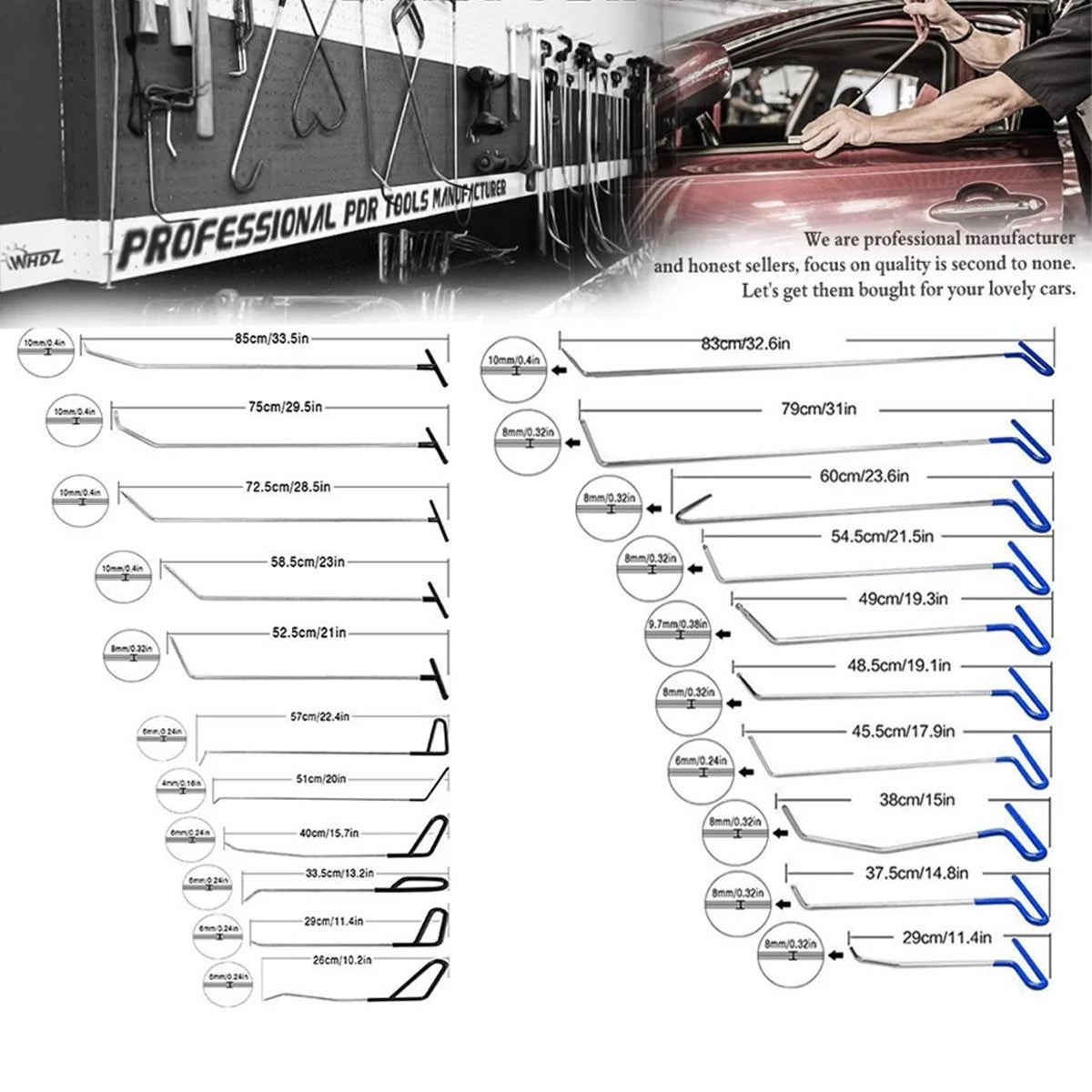 21 Pcs Paintless Dent Repair Tools Kit S3865