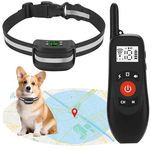 2-in-1 GPS Wireless Dog Fence & Remote Training Collar J739