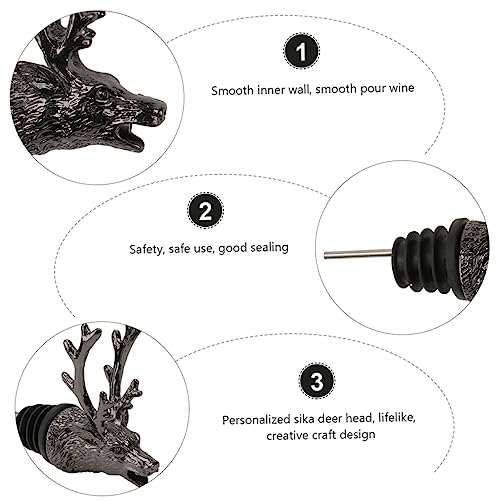 Deer Head Wine Pourer and Stopper Stainless Steel Y73205