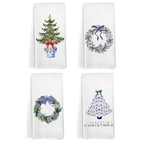 Chinoiserie Christmas Kitchen Towels Set of 4 T18726