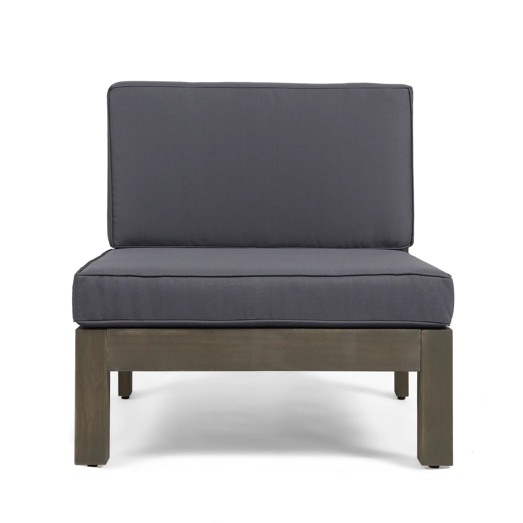 Acacia Wood 8 Seater Sectional Sofa Chat Set with Cushions E5697