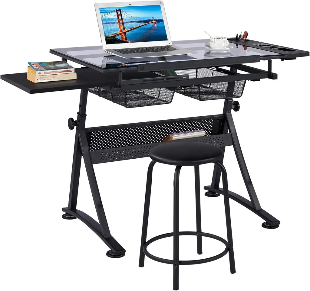Adjustable Art Craft Desk with Stool S812