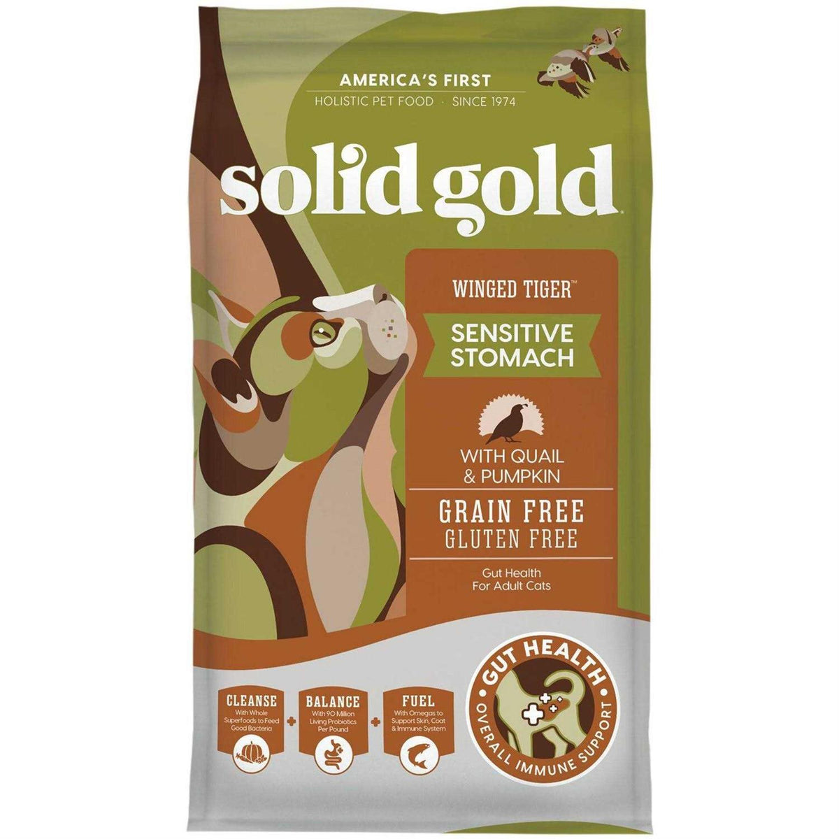 Solid Gold Winged Tiger Quail & Pumpkin Adult Dry Cat Food L490812