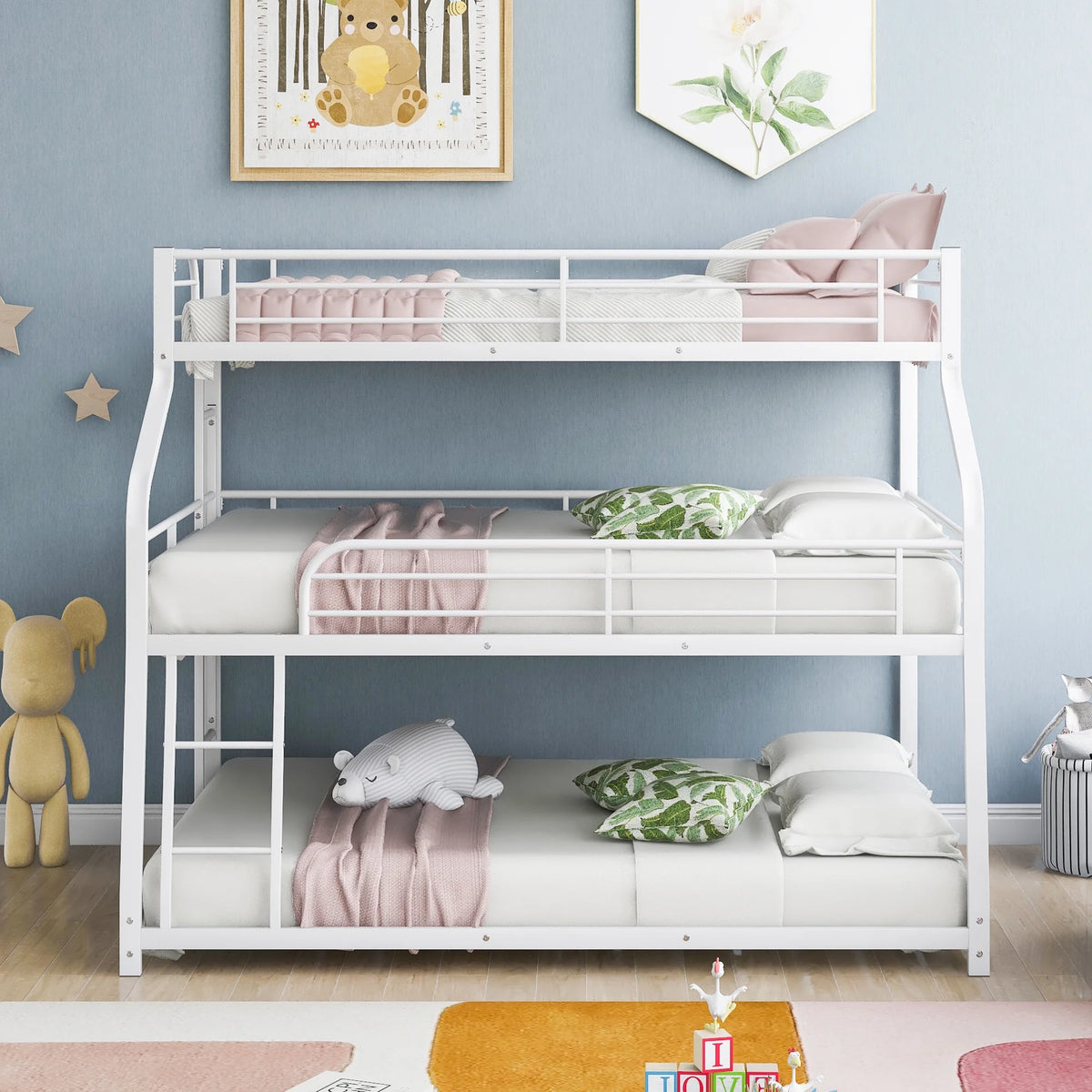 White Triple Bunk Bed H93878
