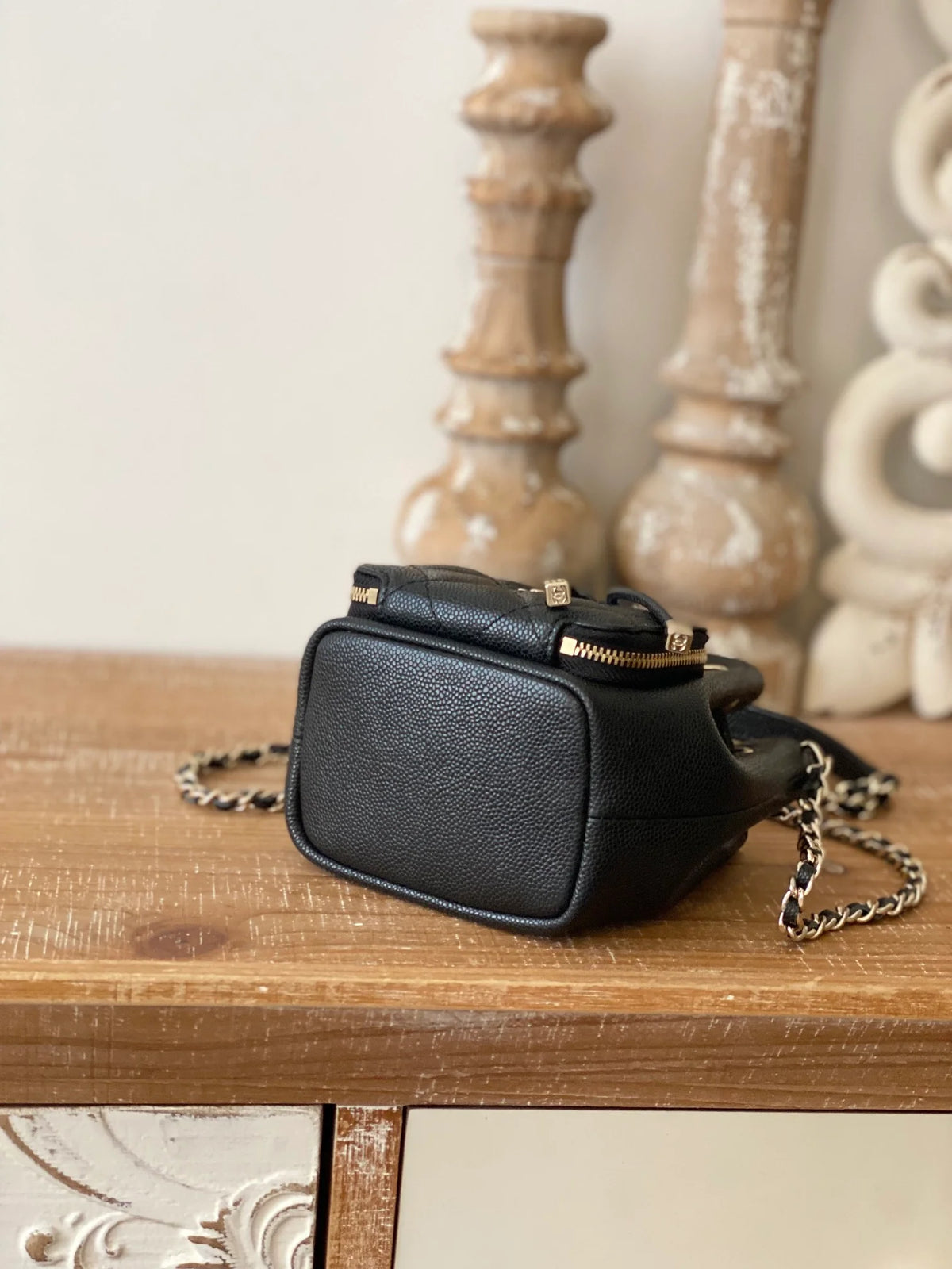 Black Mini Bucket Bag With Strap I963814
