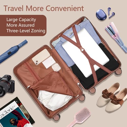 20 Inch Hardside Lightweight Carry on Luggage with Spinner Wheels and TSA Lock U942971