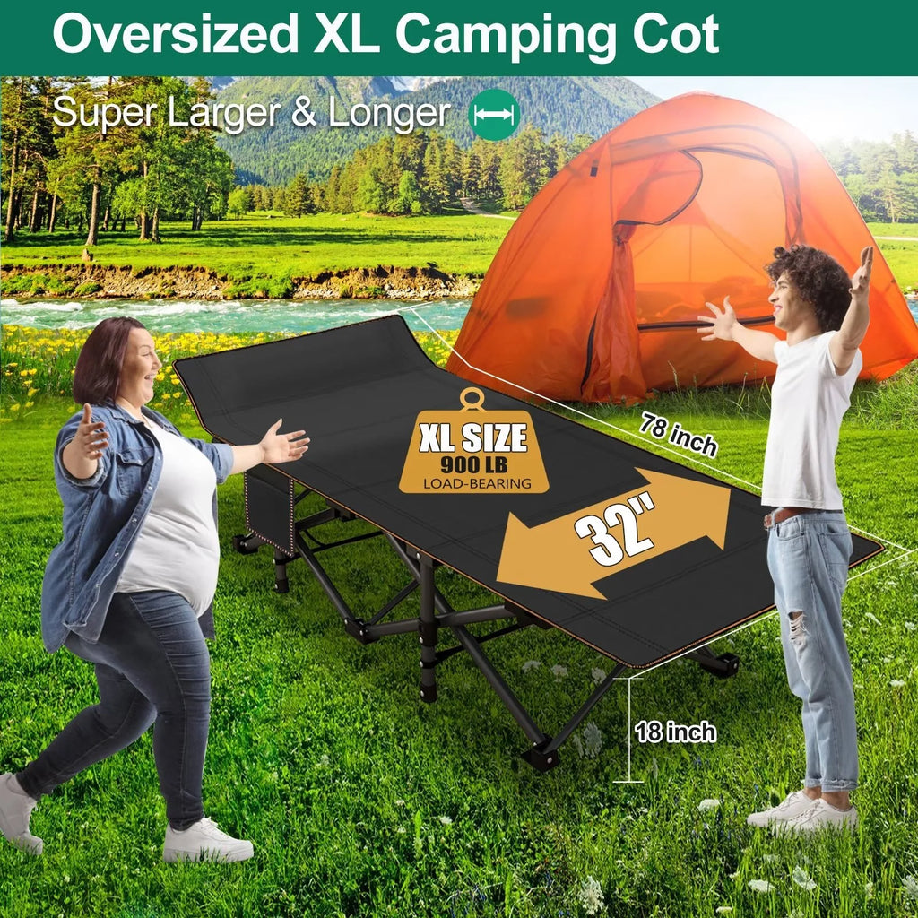 2 Pack Oversized Portable Folding Bed with Mattress and Carry Bag T881926