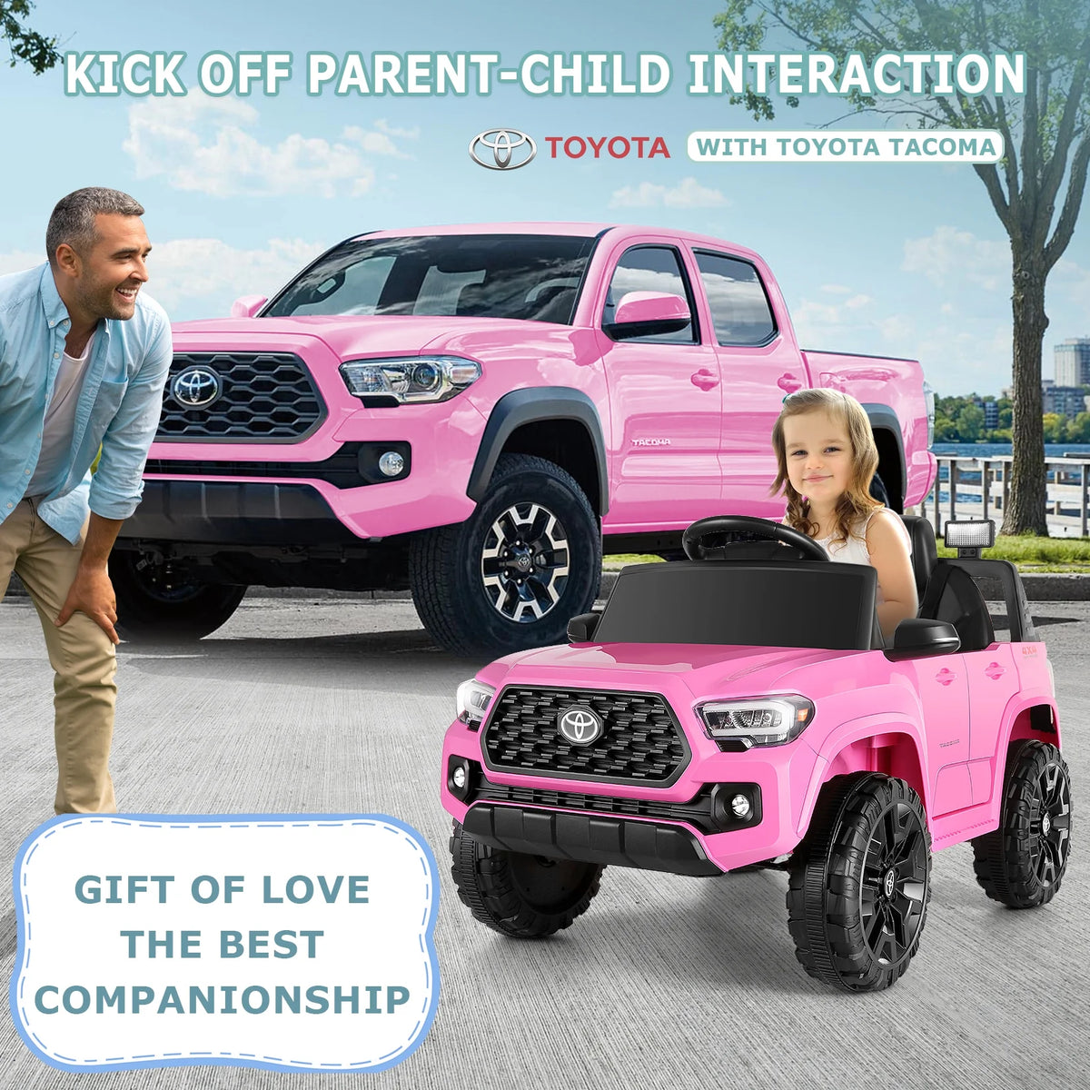 12V Battery Powered Electric Ride on Car Truck with Remote Control, Pink C7312