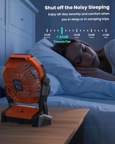 27000mAh 8 inch USB C Rechargeable Camping Fan with LED Lantern V504